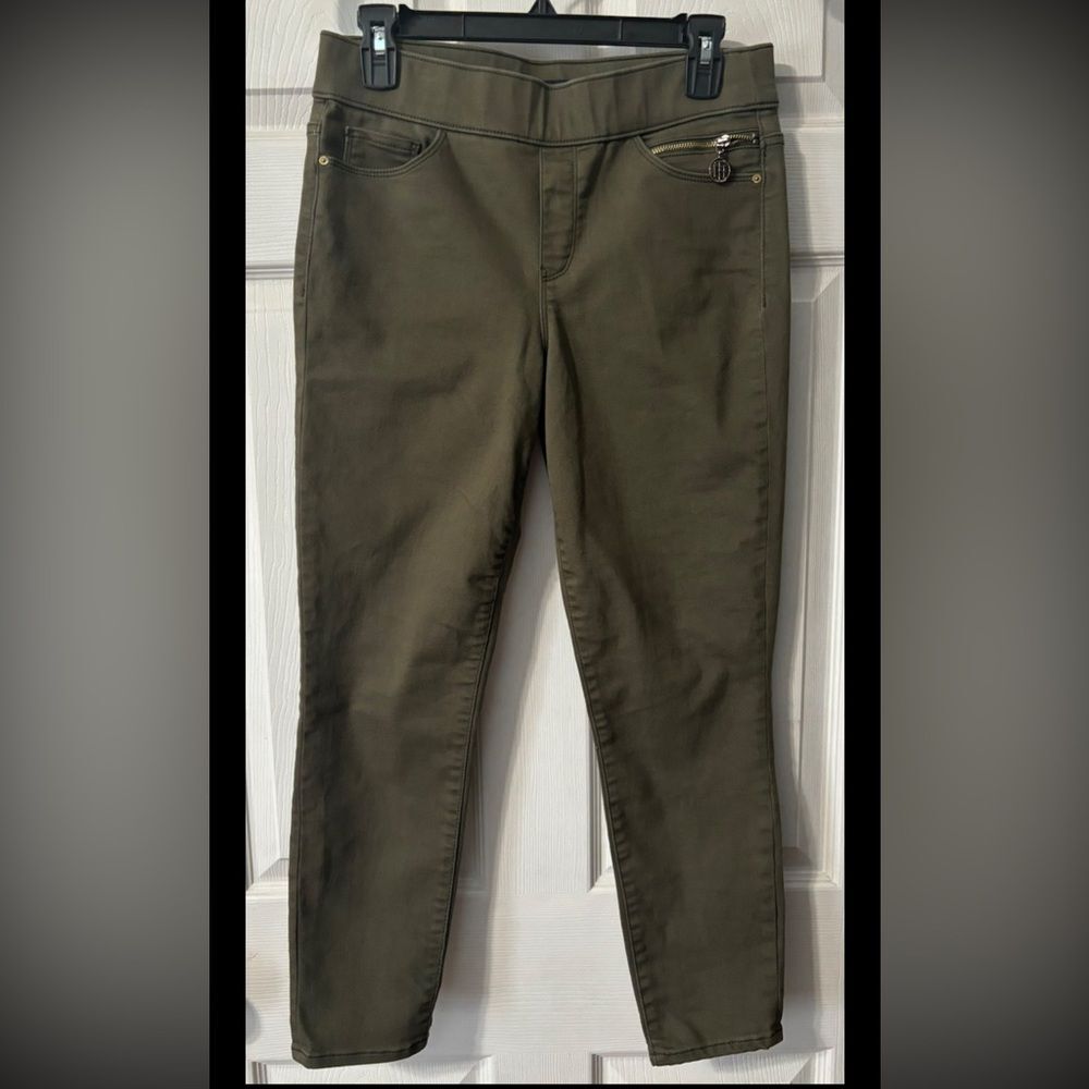 Tommy Hilfiger Chino Pants Womens Size 8 Green Slim Fit Stretch Skinny Ankle